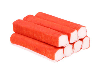 Surimi sticks, transparent background, close up © Tetiana