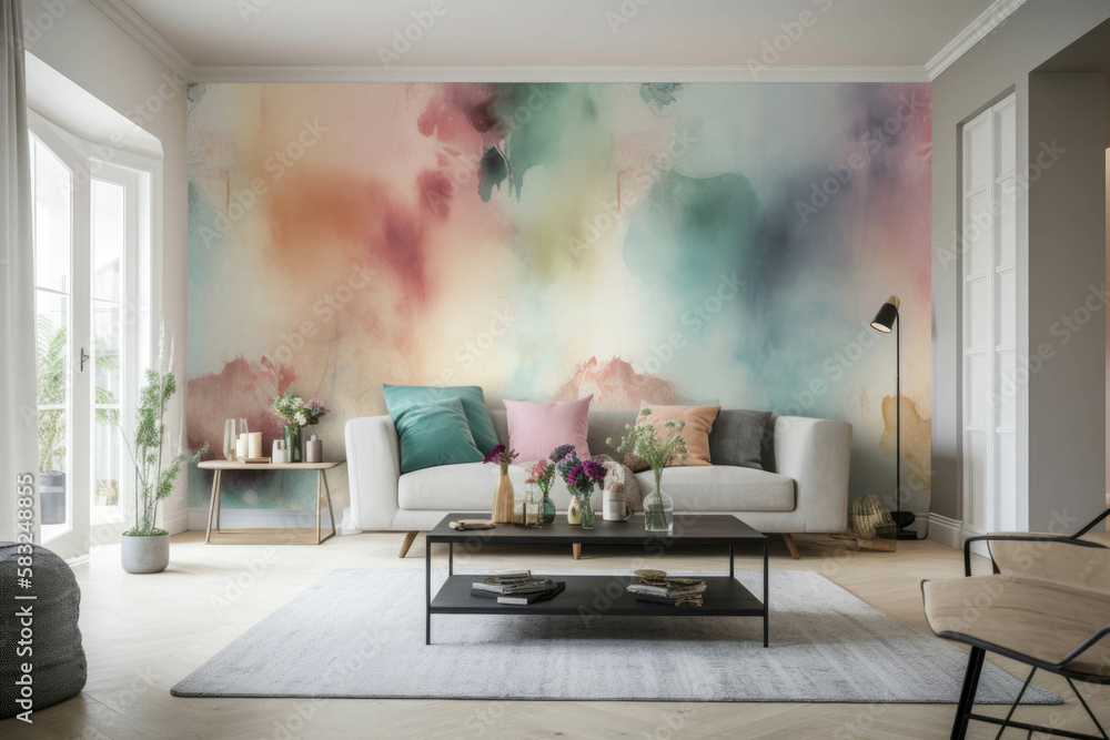 Poster soft velvets energetic colors and unique textures create a bohemian atmosphere in this stylish room.