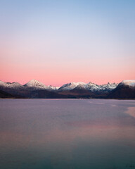 sunset over the lake
