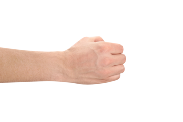 Male hand, holding something, cut out