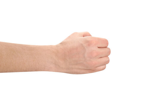 Male hand, holding something, cut out