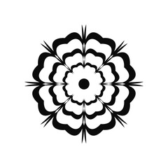 Flower on white background Round ornament Abstract flower element for creative design tasks Mandala Vector illustration