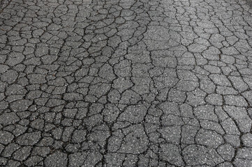 Cracks in asphalt road, Austria