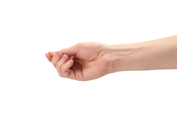 Hand feeding or holding something, cut out