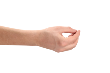 Hand feeding or holding something, cut out