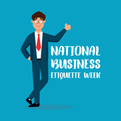 national business etiquette week. Design suitable for greeting card poster and banner