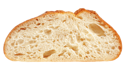 Ciabatta bread isolated on white background, full depth of field