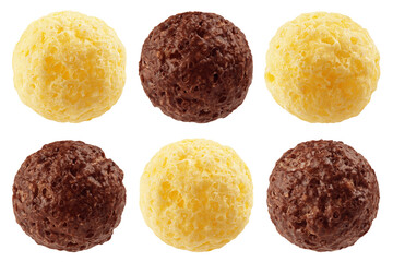 corn ball, isolated on white background, full depth of field