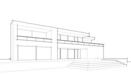 architectural sketch of a building