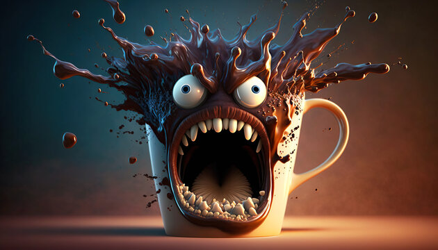 Angry Coffee Mug Generative AI