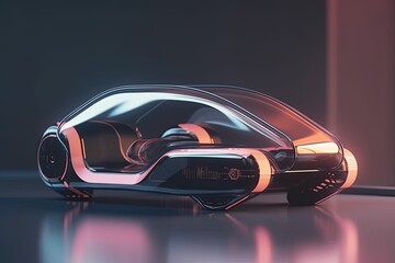Fototapeta na wymiar Personalized Sci-Fi Space Car: Futuristic Vehicle Design for the Future. Generative AI.