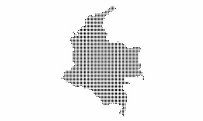 Colombia dotted map with grunge texture in dot style. Abstract vector illustration of a country map with halftone effect for infographic. 