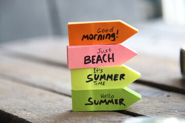 Hello summer and Summer time concept creative concept.