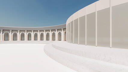 Exterior of modern and classic building 3d render