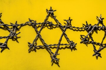 International Holocaust Remembrance Day, January 27 or Israel Memorial day.
 World War II Remembrance Day. Jewish Yellow Star of David, barbed wire.