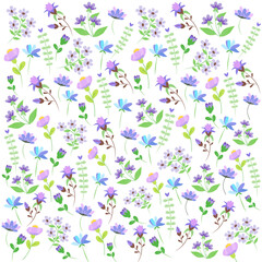 Fondo floral con en tonos lilas y verdes.