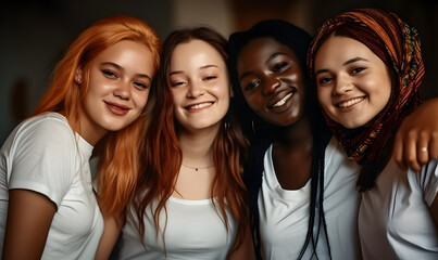 Fototapeta premium group of friends from different countries