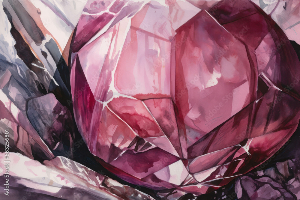 Poster a closeup of a magenta marble gleaming and multifaceted. trendy color of 2023 viva magenta.. ai gene