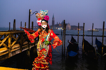 Obraz premium Karneval Nacht in Venedig Italien