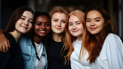 Fototapeta premium group of friends from different countries