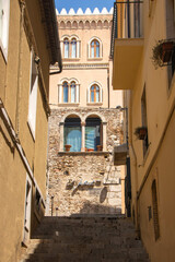 Street in the center of Taormina in Sicily