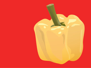 illustration of a yellow pepper on red