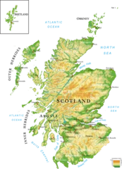 Scotland highly detailed physical map © bogdanserban