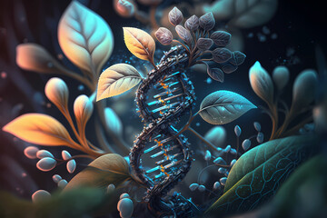 Abstract concept of genetic engineering - obrazy, fototapety, plakaty
