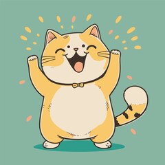 Obraz premium A cute kawaii style cat.
