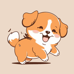 A cute kawaii style Puppy.