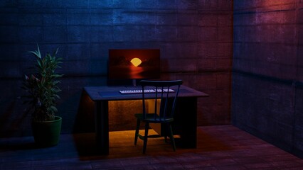 Gaming Room Setup 3d Artwork 