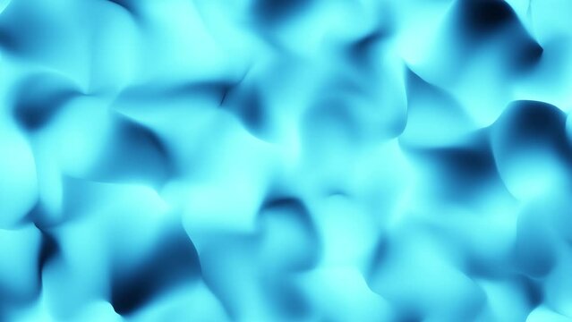 Abstract glowing neon blue wavy surface background.