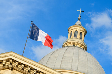 The Pantheon , in Europe, in France, in Ile de France, in Paris, in summer, on a sunny day.