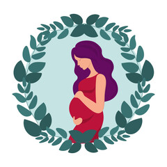 Pregnant woman, future mother. Vector illustration.