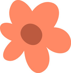 Hand drawn summer flower decor element