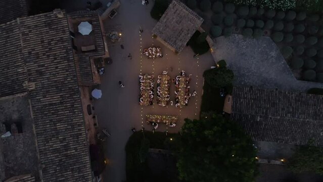 Cena de boda desde el aire (Mallorca)