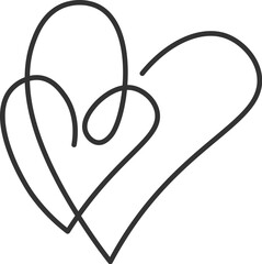 Continuous line art of heart