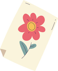 Postcard with flower illustration