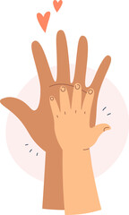 Fototapeta premium Adult holding small child hand