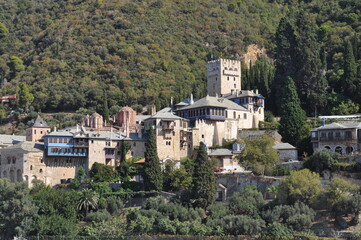 Fototapeta na wymiar The Monastery of Docheiariou is a monastery built on Mount Athos