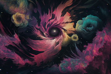 Beautiful dark horror abstract exotic