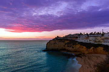Sonnenuntergang in Carvoeiro, Lagoa (Algarve, Portugal)