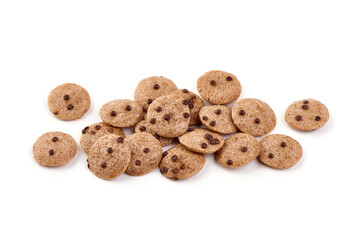 Traditional breakfast cereal, isolated on white background.