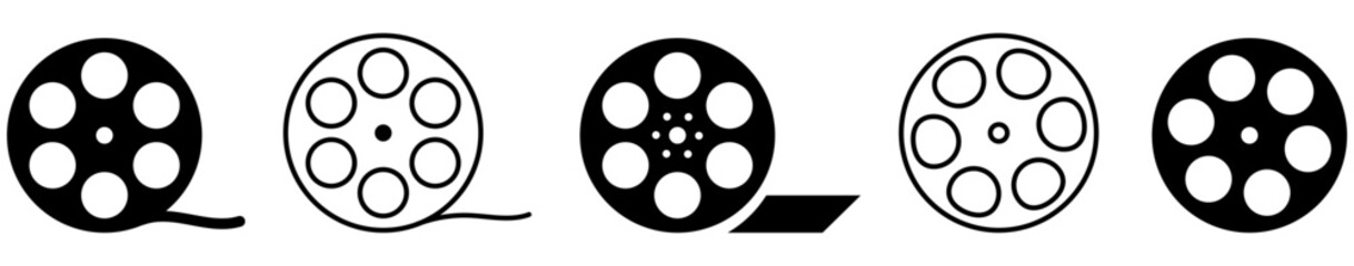 Film reel icons. Symbol for website design, logo, app, UI. Vector illustration, EPS10