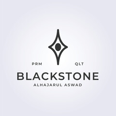blackstone alhajarul aswad logo mecca hajj vector illustration design