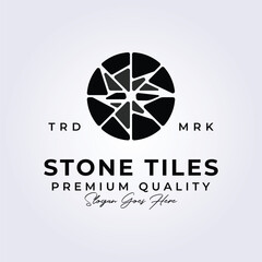 retro natural stone tiles logo vector illustrtaion design symbol icon