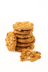 Stack of cookies isolated on white.