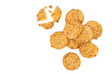 Nut cookies isolated on white.