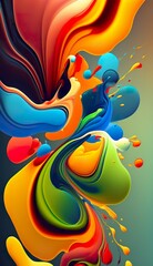 Obraz na płótnie Canvas Colorful modern abstract background. Mobile vertical orientation. . Creative illustration. (Ai Generate)