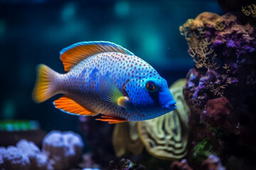 Naklejka na ściany i meble Ocean Fish in Reef, Created with generative AI